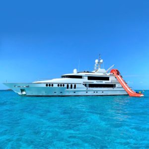 CLAIRE 150-foot Trinity superyacht water slide