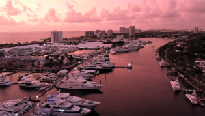 FLIBS 2020 Merle Wood & Associates at theFort Lauderdale International Boat Show aerial drone photo