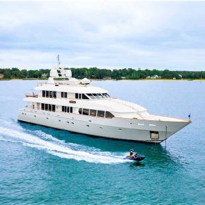 JUST SAYIN' 132-foot luxury superyacht for sale with Merle Wood & Associates at the 2021 Fort Lauderdale Boat Show